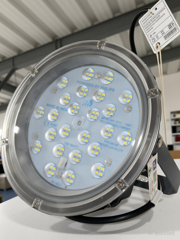 Power Plus 100W LENS model UFO /HIGH BAY INDUSTRIAL LED Light with PC lenses Diffuser Cover 14000lm(LIght color:white) | Pack of 1 Flood Light Outdoor Lamp(White)