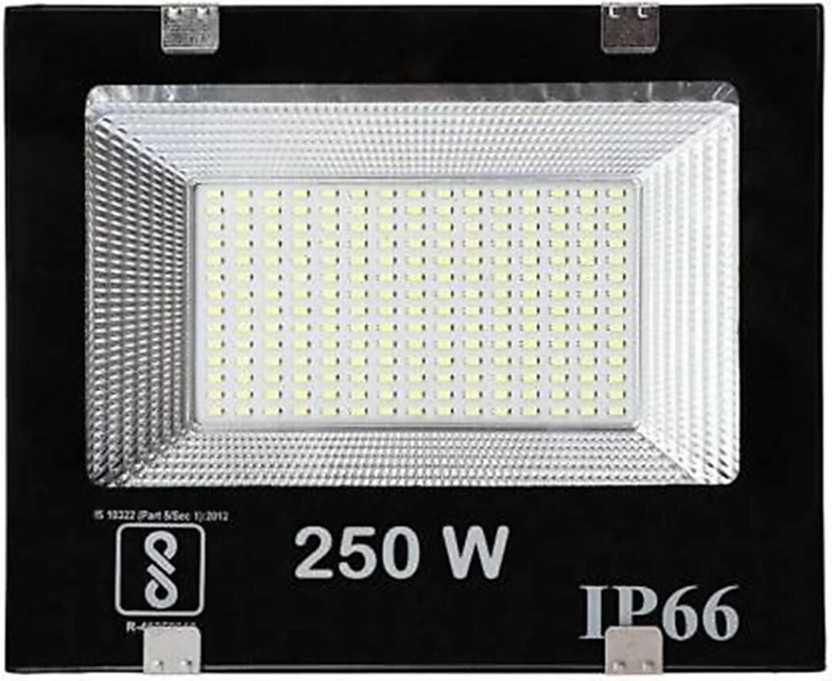 spark world 250 Watt Ultra Thin Slim Ip66 LED Flood Outdoor Light Cool White Waterproof- 200W,Pack of 1 Flood Light Outdoor Lamp(Black)