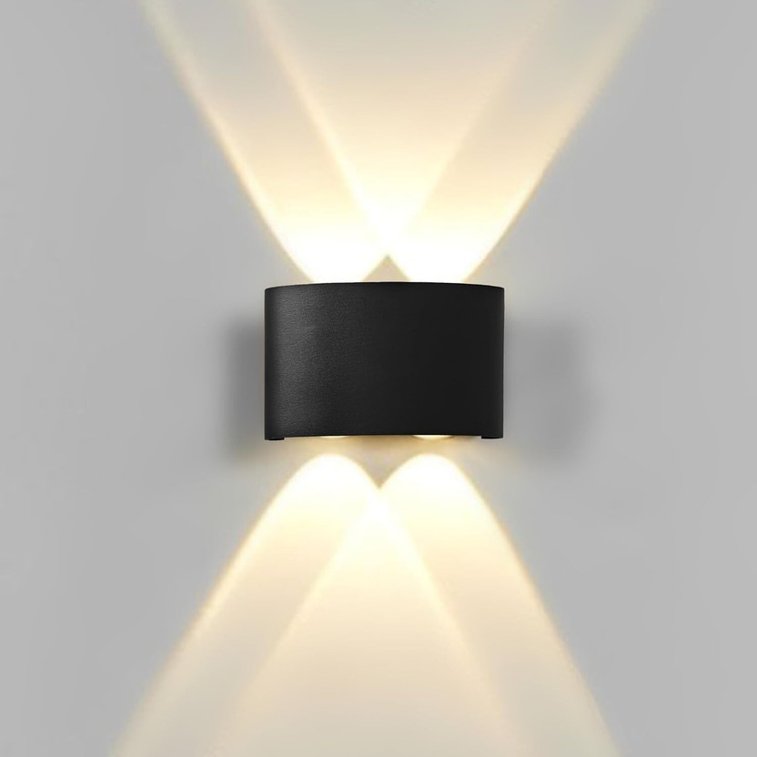 Volt Vision 2 Way 2+2 LED Indoor & Outdoor Lamp Up/Down Elevation Light Rustproof & Waterproof Aluminum Body Black (Warm White) Post Light Outdoor Lamp(Yellow)