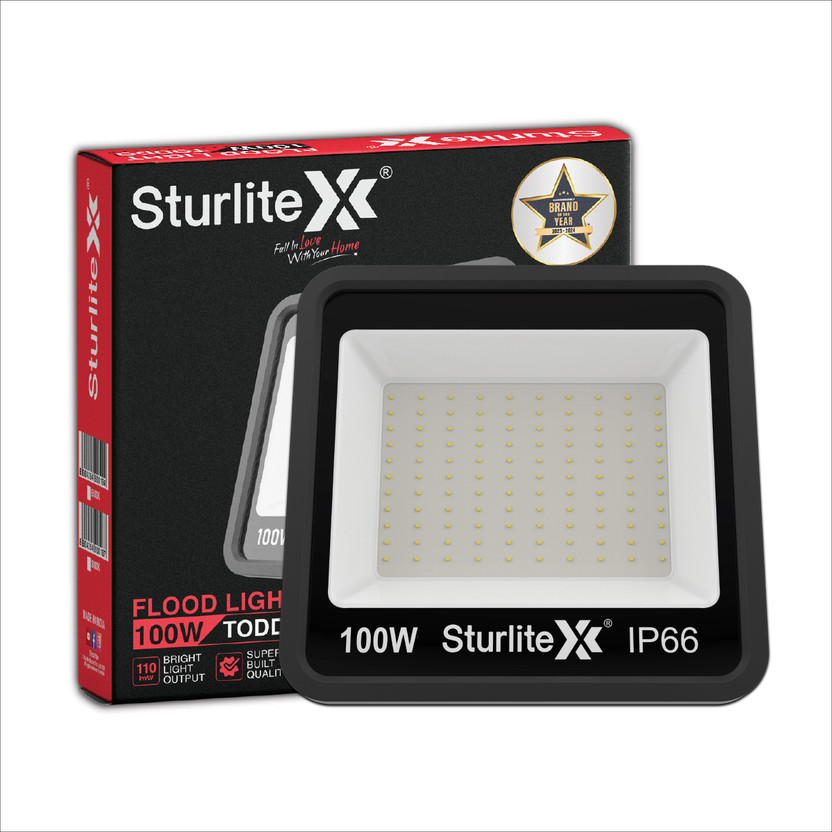 Sturlite Toddo 100 W LED Flood Light - (Pack of 1) (L-G-0187-100W) Flood Light Outdoor Lamp(Black)
