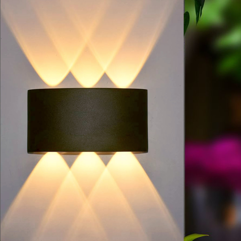 YOGABACA LED Outdoor Waterproof IP65 Exterior interior Wall Step Up Down Light Fixture Lamp Post Light Outdoor Lamp(Black)