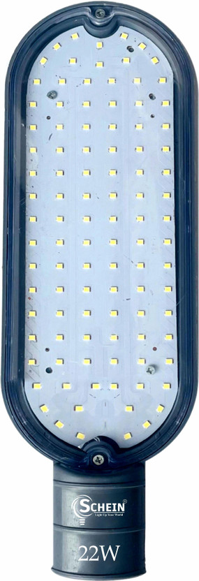 SCHEIN 22W BIS Approved LED Street Light with Durable Polycarbonate Body, 6500K Cool Daylight White, Waterproof & Dustproof Outdoor Lighting Fixture for Streets, Gardens, and Industrial Areas – Pack of 1 Street Light Outdoor Lamp(White)