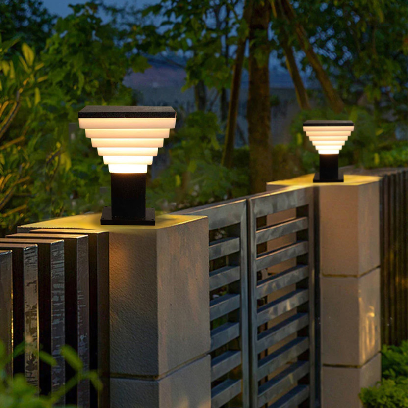 MSJS KIN-BLACK DELUXE G/L, PACK OF 2 Gate Light Outdoor Lamp(Black, White)