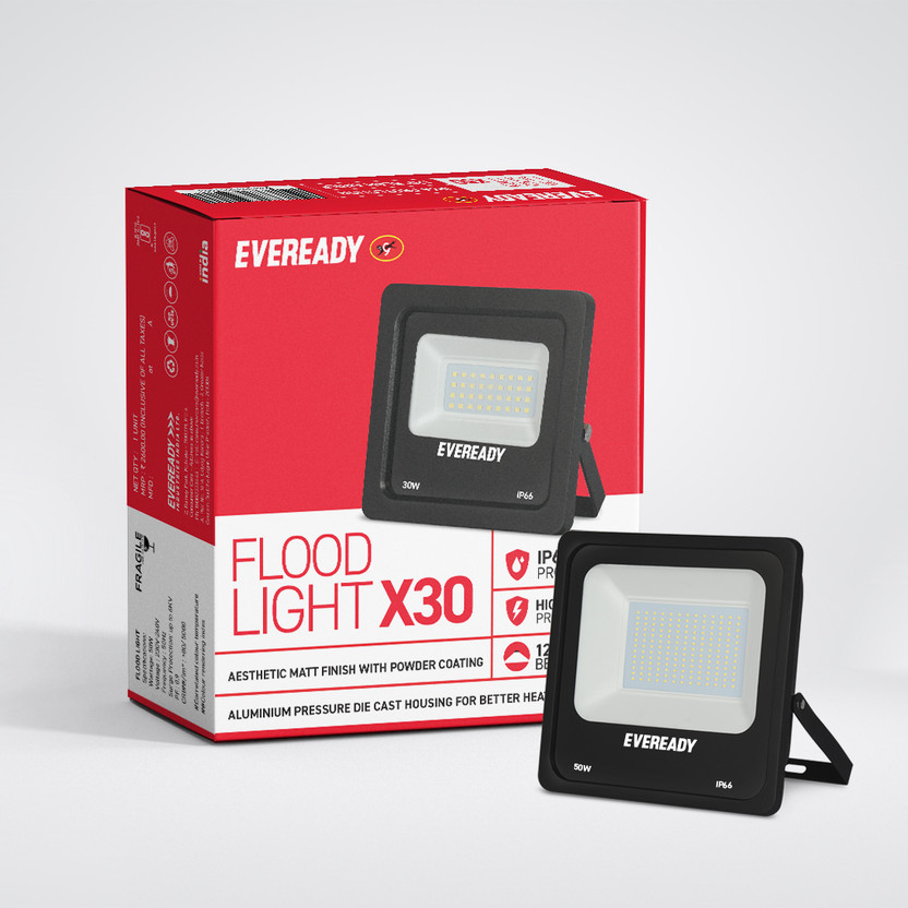 EVEREADY EVEREADY Flood Light 30W | IP66 waterproof Street Light | High Surge Protection | Aluminium Body| 2 Year warranty | Flood Light Outdoor Lamp(Black) - Flipkart Deal