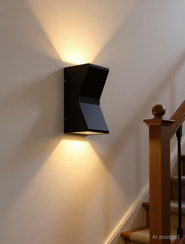 YOGABACA LED Outdoor Waterproof IP65 Exterior interior Wall Step Up Down Light Fixture Post Light Outdoor Lamp(Black)