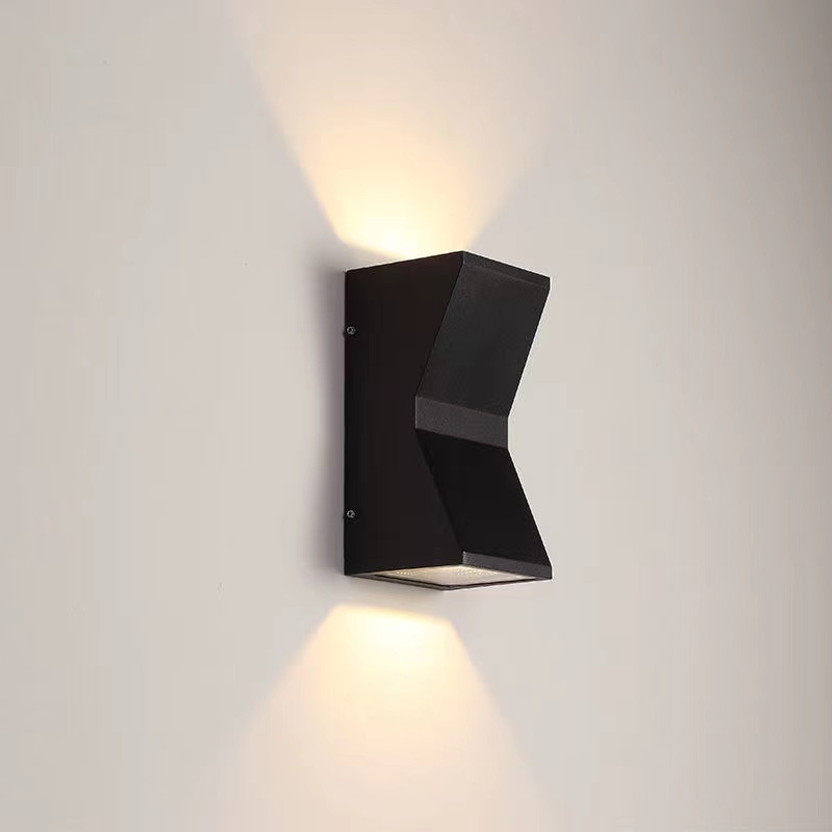 YOGABACA LED Outdoor Waterproof IP65 Exterior interior Wall Step Up Down Light Fixture Post Light Outdoor Lamp(Black)