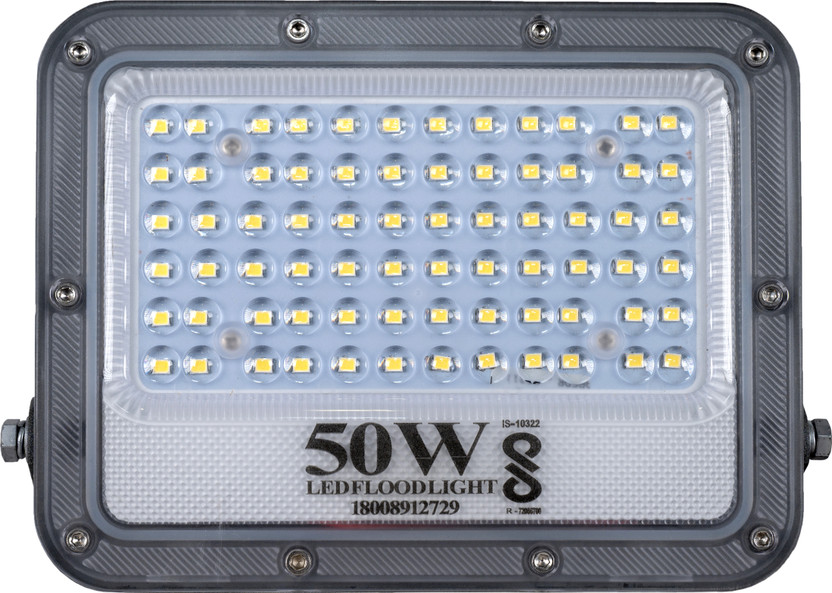Flipkart SmartBuy 50W BIS Approved LENS DOB LED Flood Halogen Light With 2 Year Warranty - Pack of 1 Flood Light Outdoor Lamp(White)