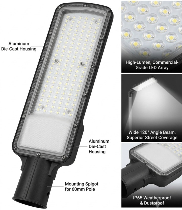 Mavericks Solar Energy Solution Pvt.Ltd STL -100W-DOB Street Light Outdoor Lamp(Grey)