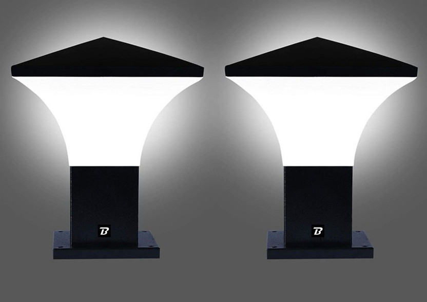 Bonzer Bonzer India Fantum Metal and PVC Classy Gate Light Outdoor Light Pillar Light Garden Light Gate Light Outdoor Lamp(Black, White) - Flipkart Deal