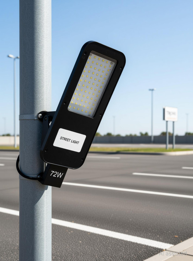 Trova 72W LED Street Light – High Lumen, Waterproof IP65 Outdoor Lighting for Streets, Parking Lots & Industrial Areas Street Light Outdoor Lamp(Black, Grey)