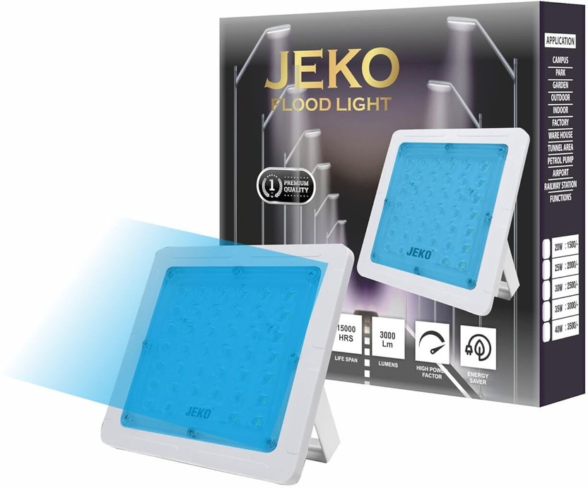 Jeko 25W LED Flood Light | Waterproof IP66 | Outdoor Wide Beam | for Garage, Shop, Garden & Security | Pack of 1 Street Light Outdoor Lamp(Blue)