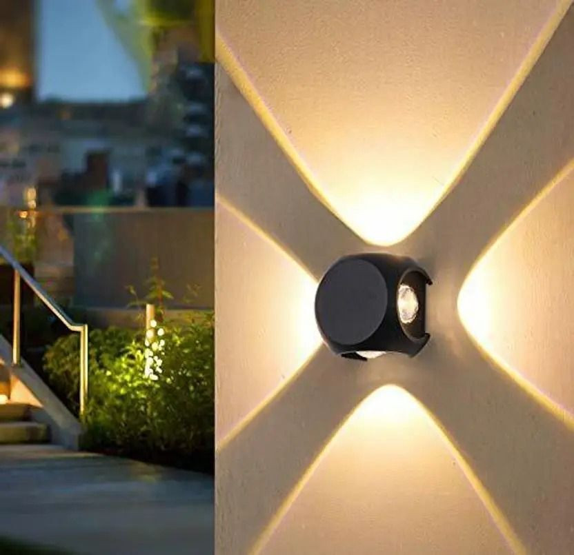 Raghav trading 12 Watts 4 Way Oval Warm White Colour Up Down Led Outdoor Indoor Ip65 Exterior Wall Step Light Fixture Waterproof Lamp Post Light Outdoor Lamp(White)