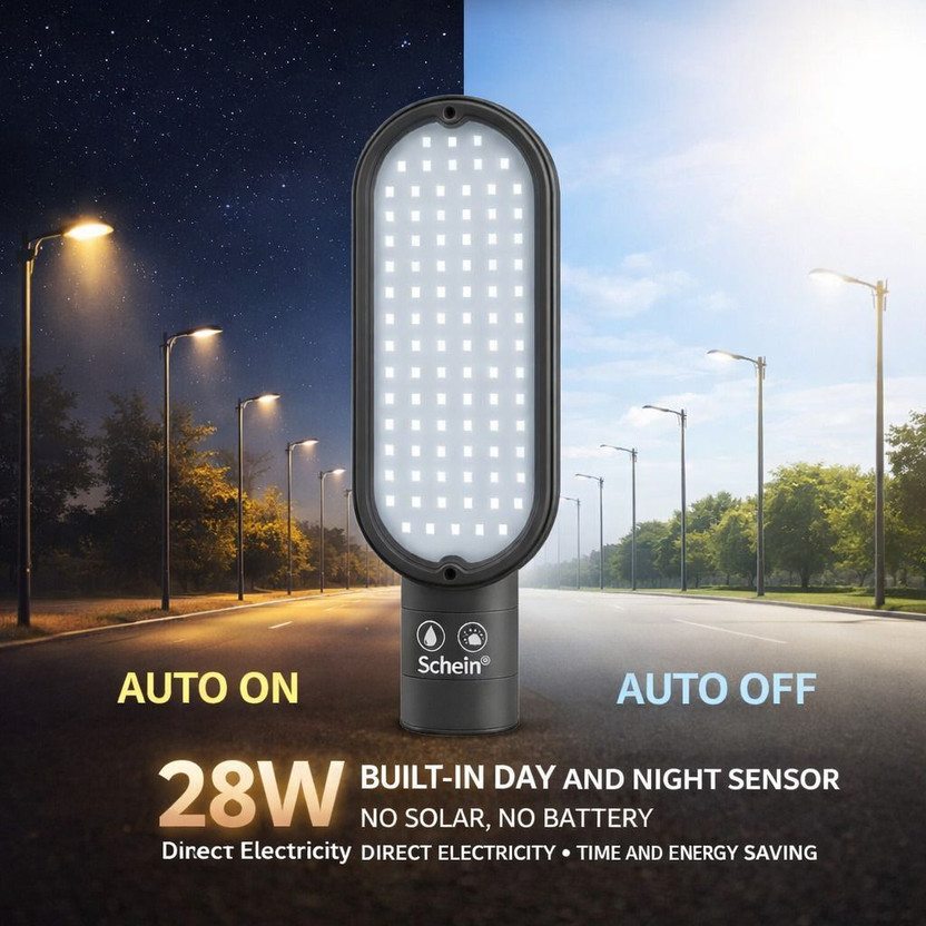SCHEIN 28W STREET LIGHT 120LED DAY NIGHT SENSOR Street Light Outdoor Lamp(Black)