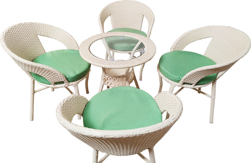 Citemetal Metal Table & Chair Set(Finish Color - Off White, Pre-assembled)