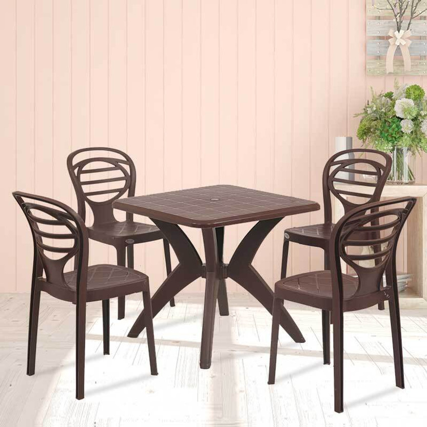 Supreme Maa Durga Plastic Table & Chair Set(Finish Color - G Brown, DIY(Do-It-Yourself))
