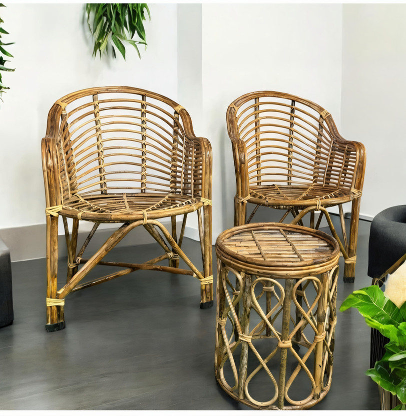 QUEES QUEES Cane Table & Chair Set(Finish Color - Brown, Pre-assembled) - Flipkart Deal