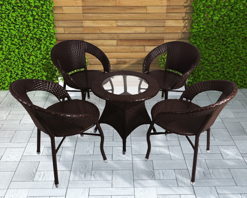 Flipkart Perfect Homes Cane Table & Chair Set(Finish Color - Brown, Pre-assembled)