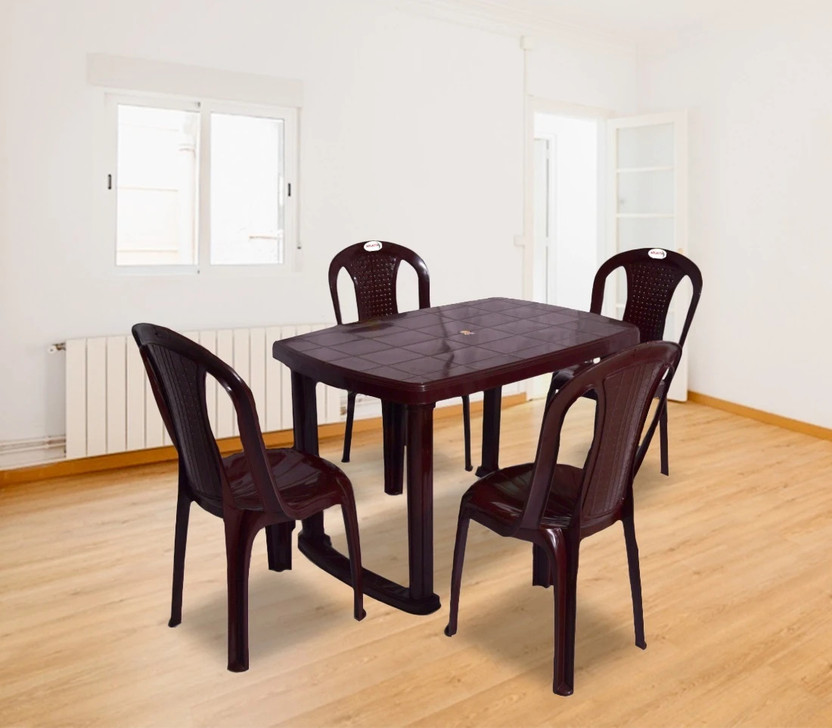 ARLAVYA Plastic Table & Chair Set(Finish Color - Dark Brown, DIY(Do-It-Yourself))
