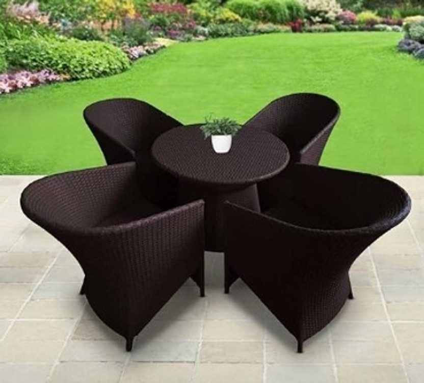 Idodf Metal Table & Chair Set(Finish Color - DARK BROWN, DIY(Do-It-Yourself))
