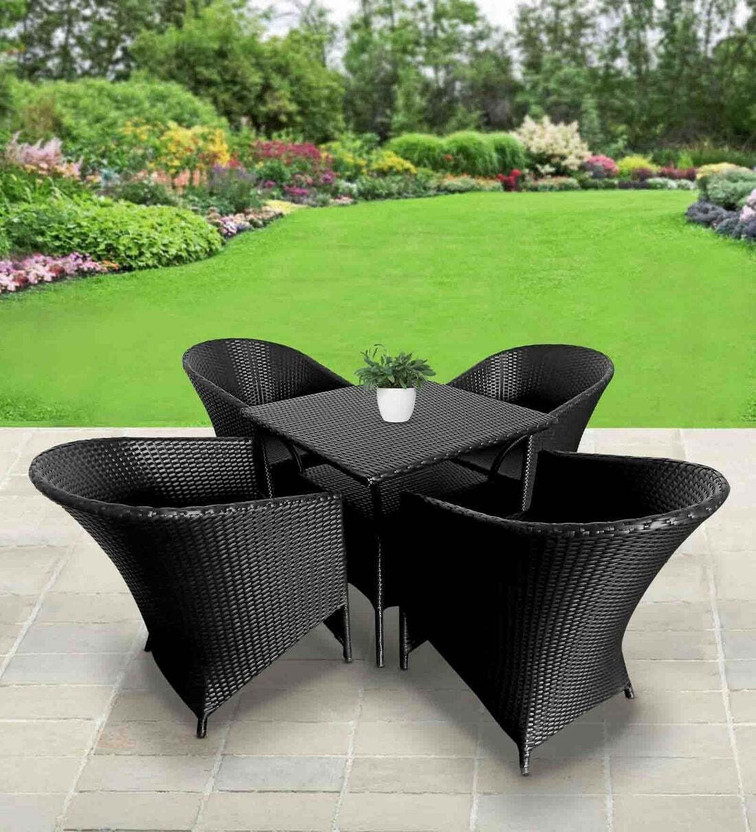 Home Desire Metal Table & Chair Set(Finish Color - Black, Pre-assembled)