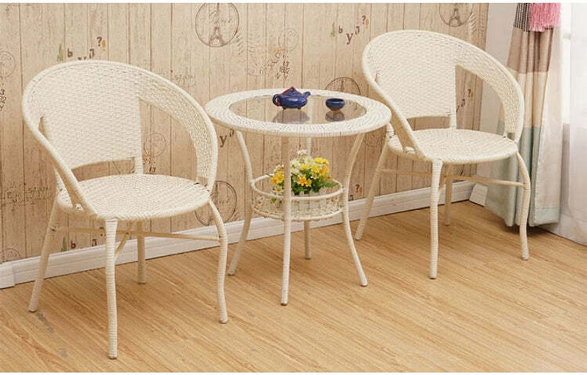 Aadya Craft Synthetic Fiber Table & Chair Set(Finish Color - Beige::Beige, Pre-assembled)