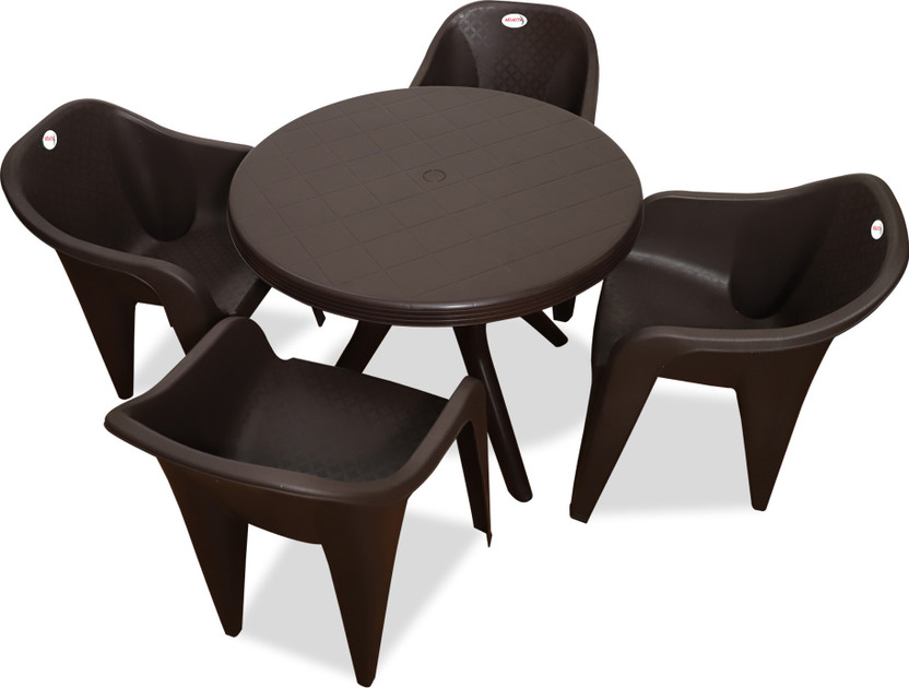 ARLAVYA Plastic Table & Chair Set(Finish Color - Dark Brown, DIY(Do-It-Yourself))