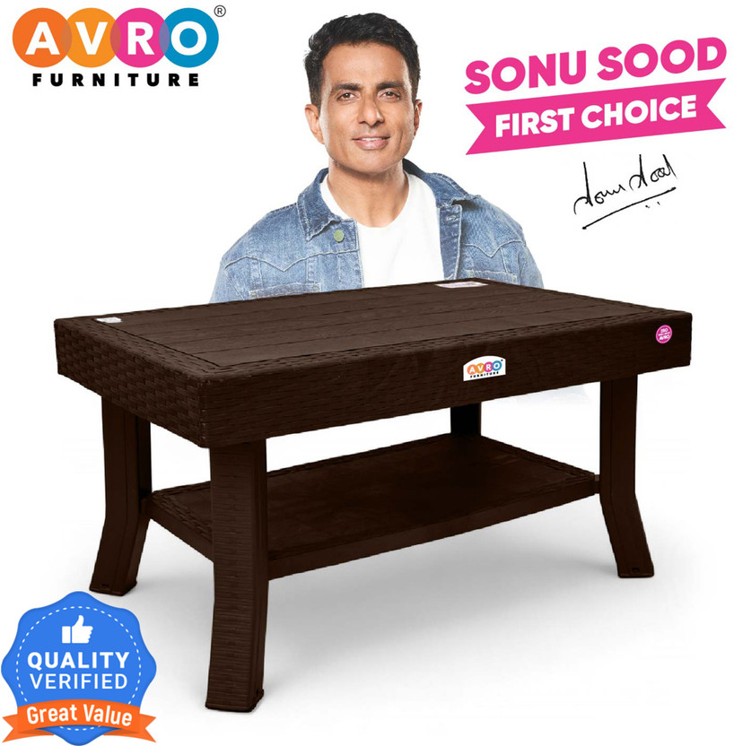 AVRO furniture AVRO Viva Double Top Centre Table Plastic Outdoor Table(Finish Color - BROWN, DIY(Do-It-Yourself))