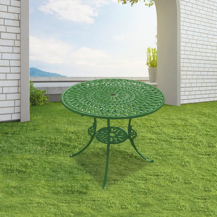 BRISHI Patio Table/Outdoor Table For Home Garden Metal Outdoor Table(Finish Color - Green, DIY(Do-It-Yourself))