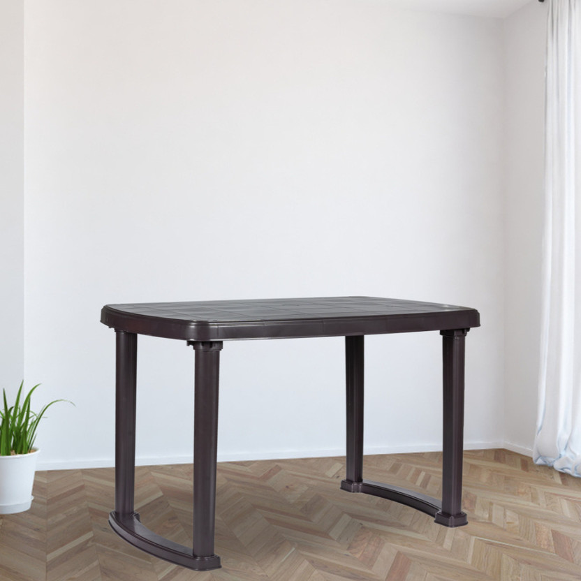 homezy Dining Table for Home/For Indoor & Outdoor/Strong & Sturdy Plastic Table/ Plastic Outdoor Table(Finish Color - Brown, DIY(Do-It-Yourself))