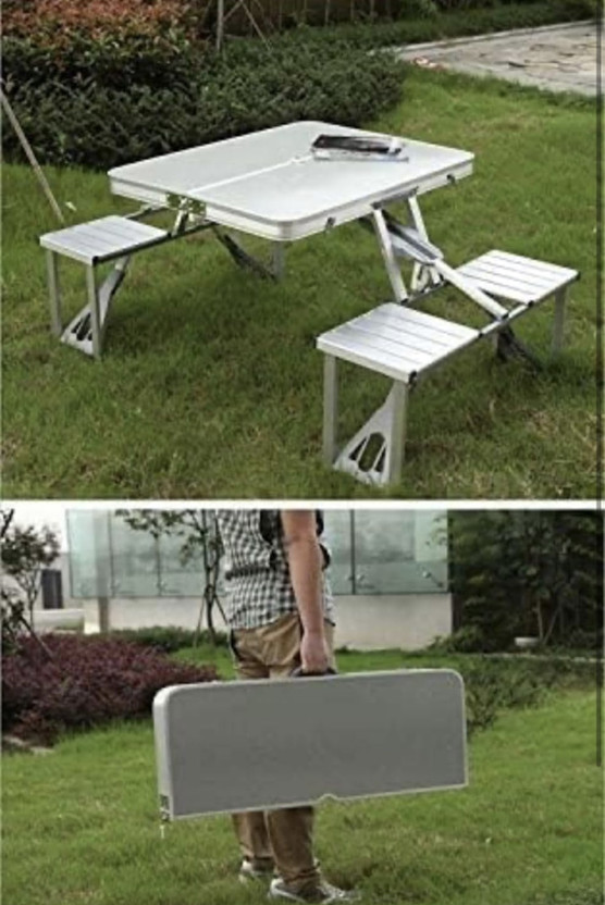 TRUE ACTIVE Metal Outdoor Table(Finish Color - Grey, DIY(Do-It-Yourself))