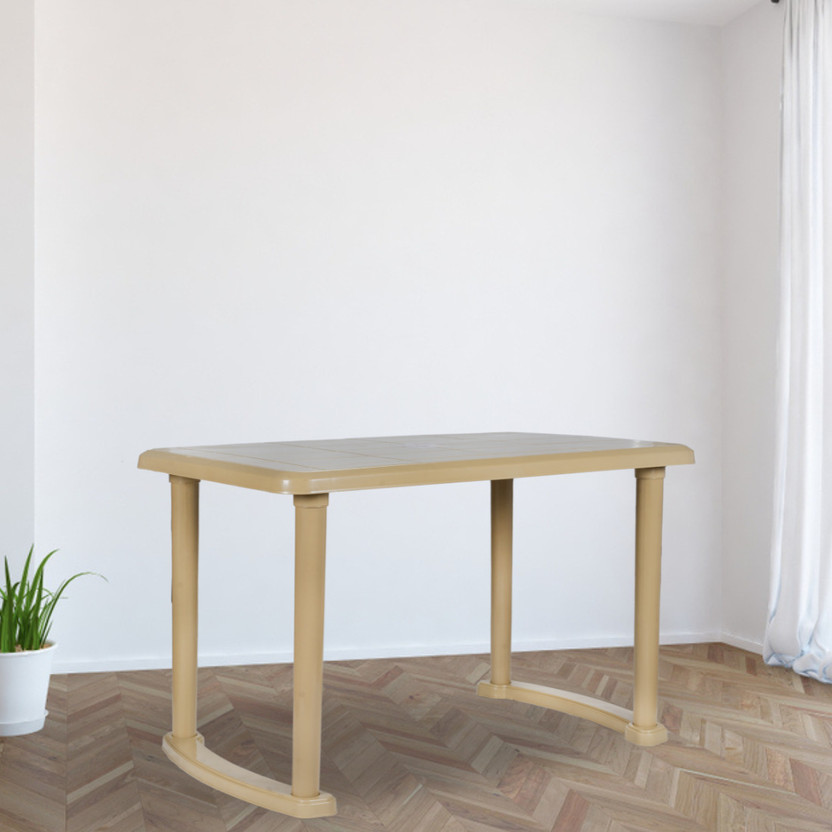 homezy Dining Table for Home/For Indoor & Outdoor/Strong & Sturdy Plastic Table/ Plastic Outdoor Table(Finish Color - Beige, DIY(Do-It-Yourself))