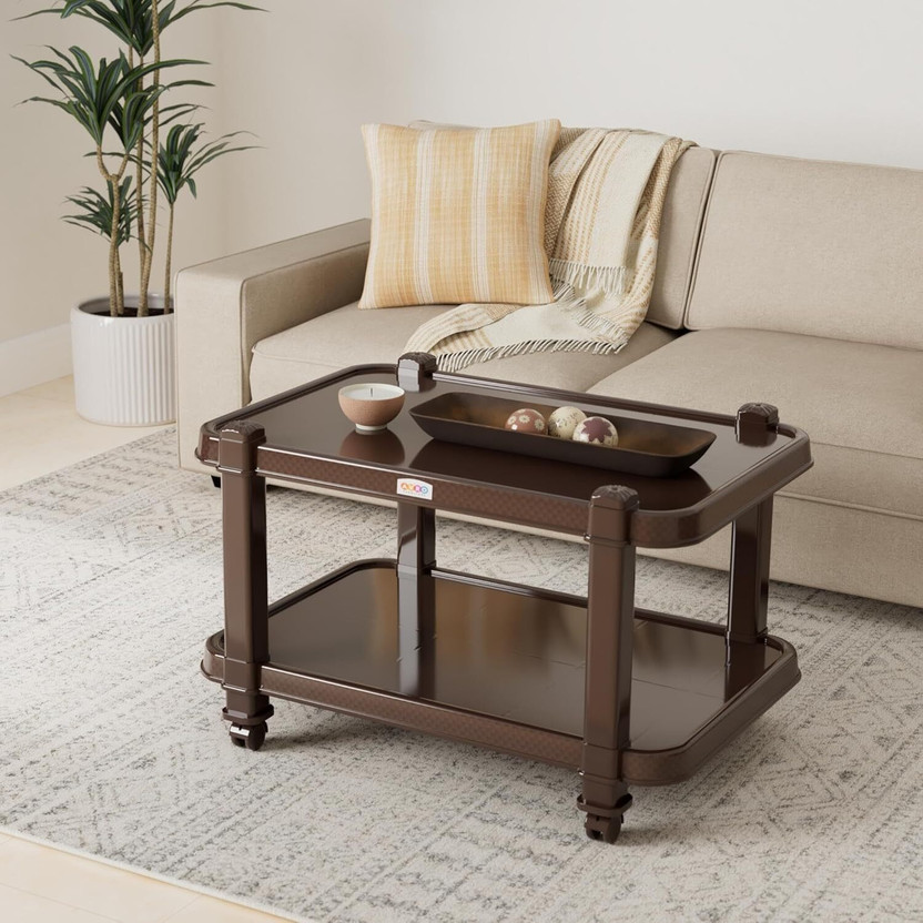 AVRO furniture Avro Furniture Maxima TROLLY TABLE for Living Room, Plastic Outdoor Table(Finish Color - BROWN, DIY(Do-It-Yourself))
