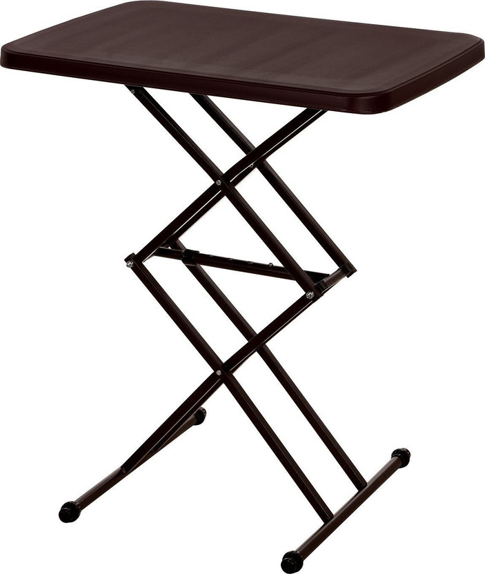 Supreme Scissor Height Adjustable Plastic Tables Plastic Outdoor Table(Finish Color - GLOBUS BROWN, Pre-assembled)