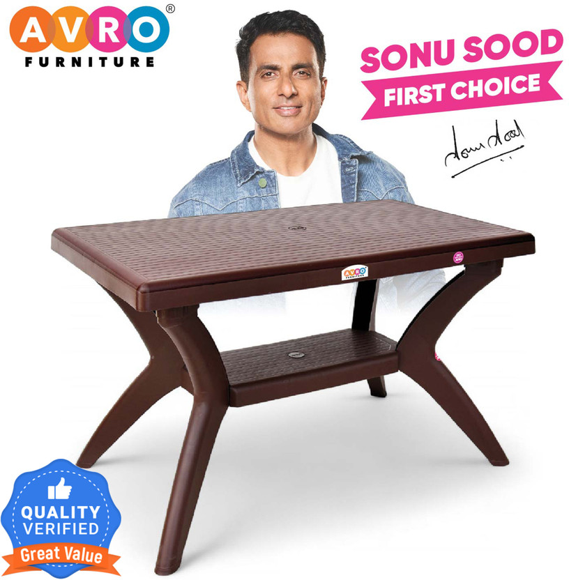 AVRO furniture Magna Plastic Outdoor Table(Finish Color - Brown, DIY(Do-It-Yourself))