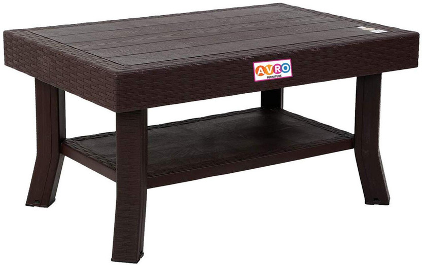 AVRO furniture AVRO VIVA Plastic Teapoy Center Coffee Table Living Room Table Plastic Cafeteria Table(Finish Color - Brown, DIY(Do-It-Yourself))