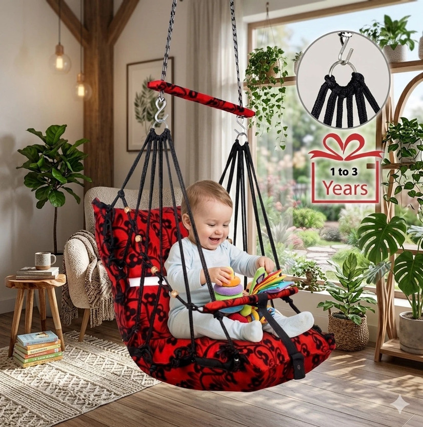 SHOP & WEAR Cotton Swing Chair , Baby jula Sleeping and Washable 1 to 3 Years swing swing swing swing(Fabric, Red)