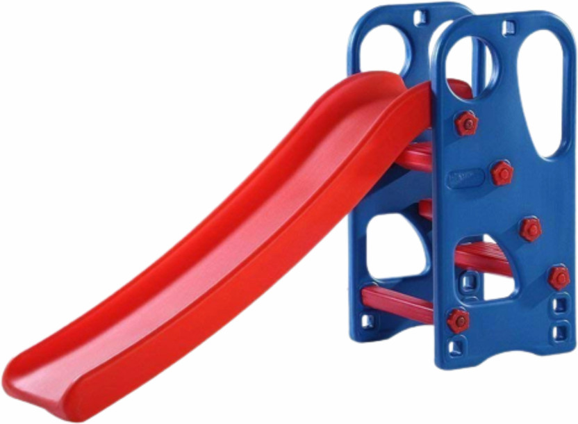 Mother's Love SUPER SENIOR KIDS SLIDE , FOLDABLE , PORTABLE GARDEN SLIDE FOR KIDS , INDOOR OUTDOOR SLIDE FOR BOYS AND GIRLS WITH BASKETBALL AND A BALL (AGE 1 YEAR- 10 YEARS )RED BLUE(Red, Blue)