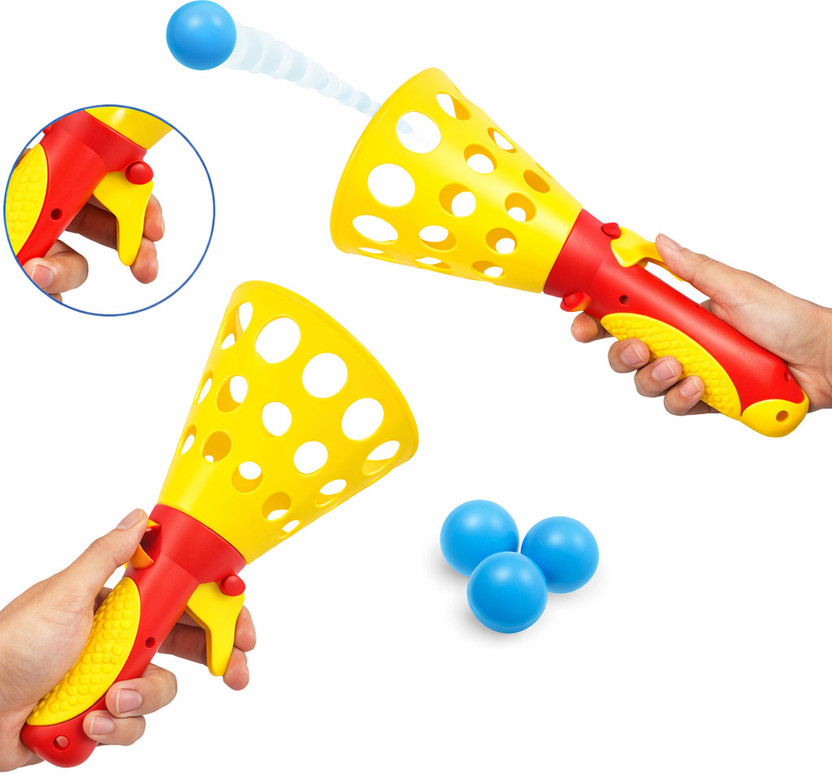 Trenzo Pop and Catch Toy for Kids 3+ Years |Ball Game| Indoor Outdoor Sports Play Set(Yellow, Red)