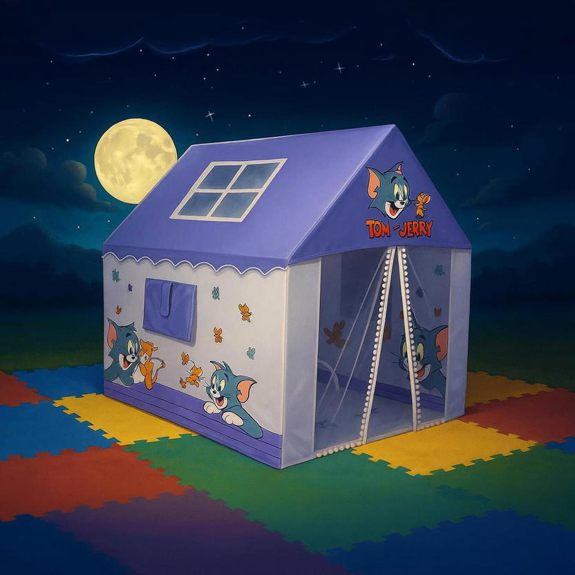 HERRYENTERPRISE HERRYENTERPRISE Tom & Jerry Light Weight Kids Play Tent House for 3 to 10 Years Old(Blue) - Flipkart Deal