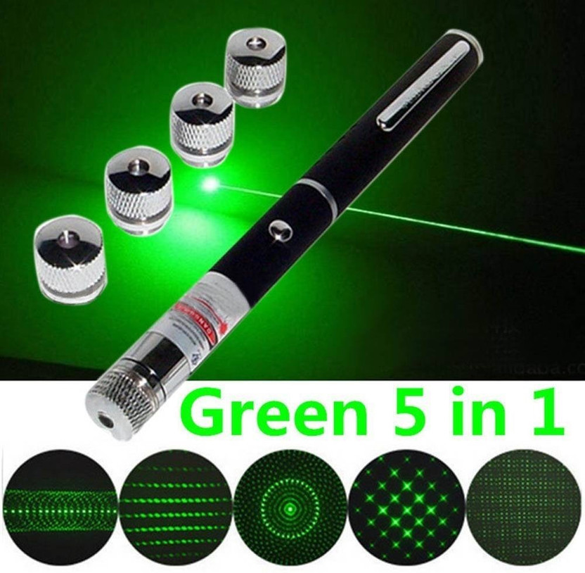 SAMRIDHI HUB 5in1 Effect Green Beam Laser Light Pen with Disco Pointer Multi-Function Control Lazer Light Gag Toy(Green)