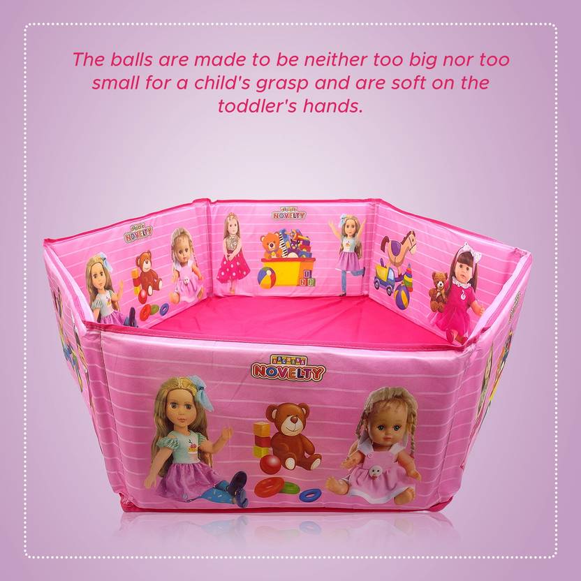 NHR Foldable Baby Doll Theme Ball Pit with 20 Balls for Kids, 1 to 3