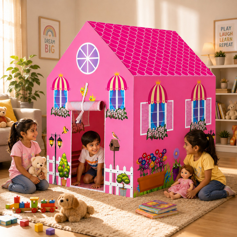 EVACOS EVACOS Colorfull Kids Play Tent | Doll House | EV1U5 | For Home Play(Multicolor) - Flipkart Deal