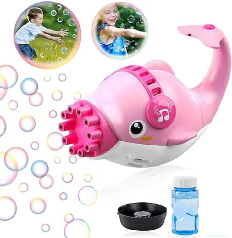 Time 2 toys Dolphin Bubble Machine Gun Electric Automatic Bubble Making Toy for Kids Water Gun(Multicolor)