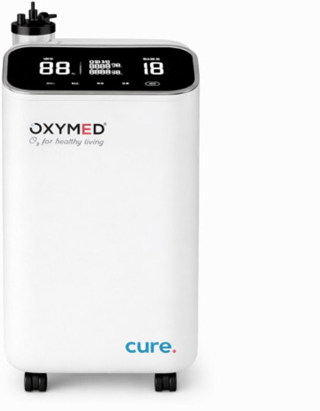 oxy-med Cure 5 LPM Oxygen Concentrator, Low Noise with Purity Display & Nebulizer Oxygen Concentrator(5 Liters per minute)