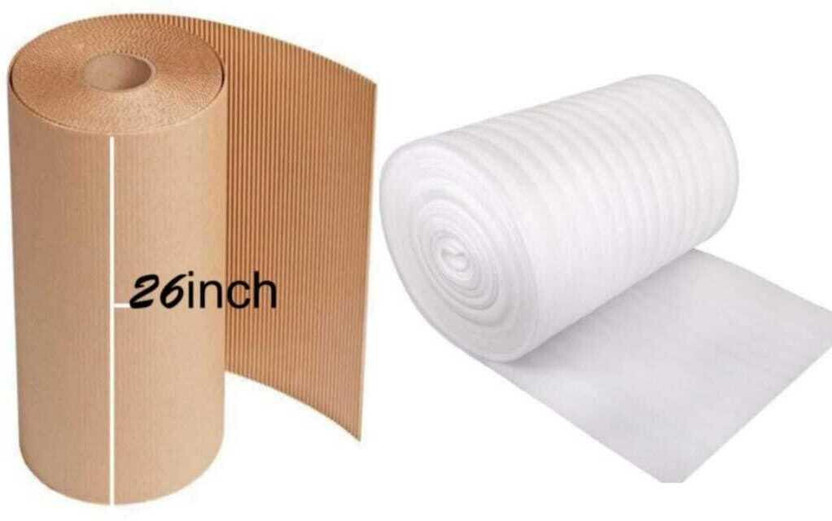 Prigobuy Packing Material, Corrugated Roll with Foam Sheet Security Bag(10 x 14 Pack of 1)