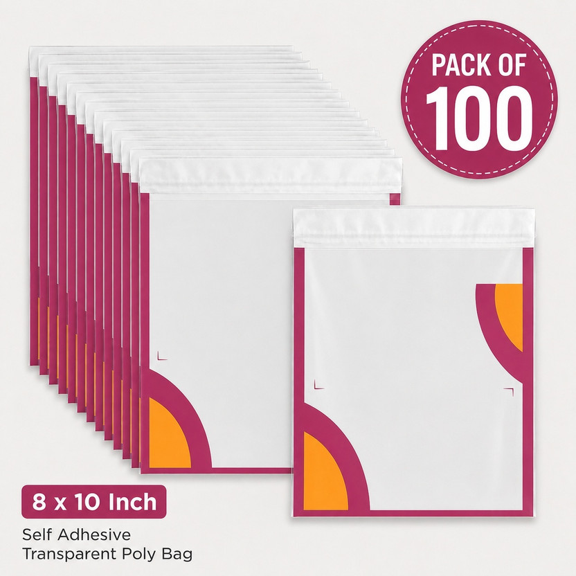 Meesho Transparent Courier Poly Bag 8x10 Pack of 100 Security Bag(8 x 10 Pack of 100)