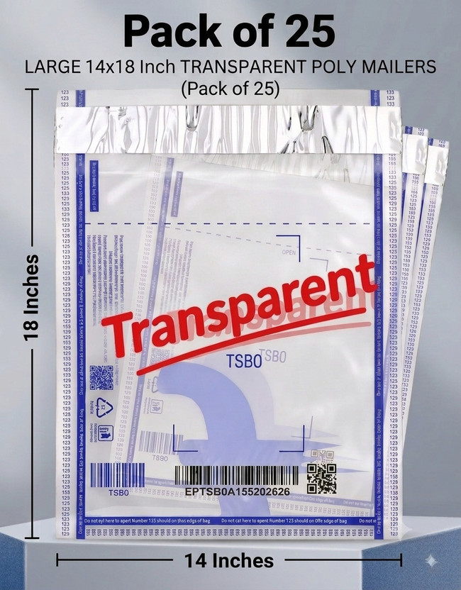 Castle Castle Décor Transparent Serialized Barcode Courier Security Bag(14 x 18 Pack of 25) - Flipkart Deal