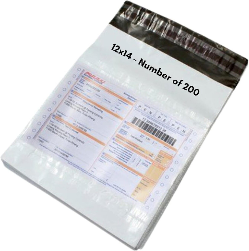 ECOMPACK Packaging material 52Micron PolyBag Mailer with POD Self-Seal eCommerce Shipping Security Bag(12 x 14 Pack of 200)