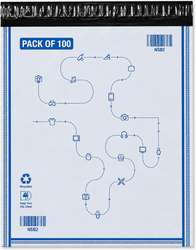 flipkart poly Security bag Courier Bag | Self Adhesive Poly Mailer | Pack of 100 Security Bag(10 x 14 Pack of 100)
