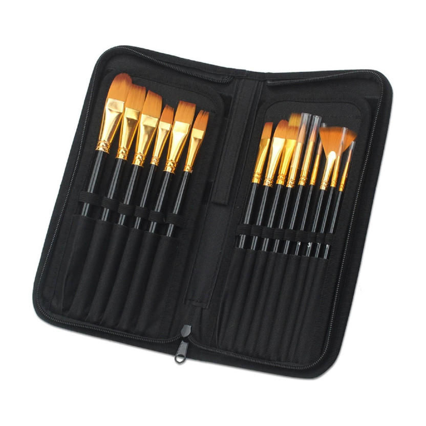 Dstone Dstone Painting Brushes Set of 12 Professional Round Pointed Tip Nylon Hair With beg(Set of 12, Black) - Flipkart Deal
